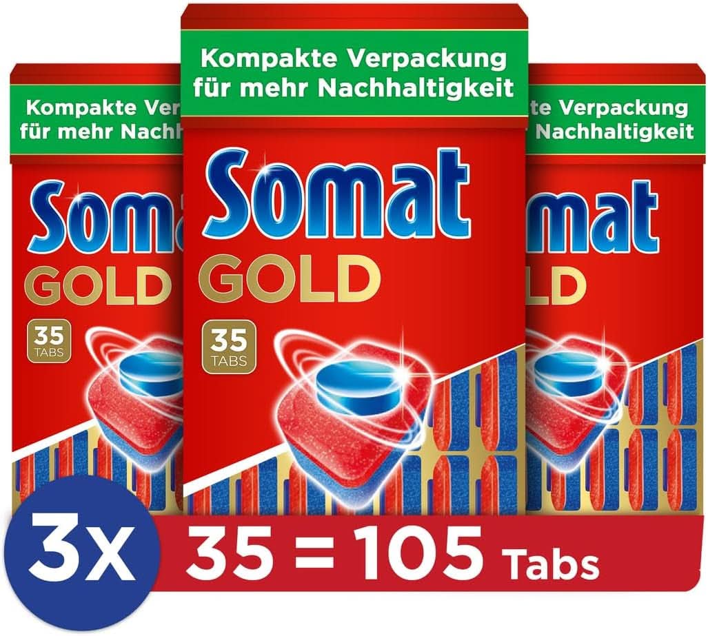 Somat Gold tabletter för diskmaskinen (105 tabletter) Köksdiskmedel Naty Shop 105 kapslar -