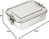 Wenco Lunchbox i rostfritt stål 2 fack Stor kapacitet 850ml Lunchbox Vattentät Diskmaskin Säker inklusive ersättningssilikonring 18,5 x 14 x 5,5 cm Silver (2-pack) Matförvaringslådor Naty Shop