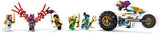 LEGO NINJAGO Ninja Team Combi Caterpillar 4 i 1 set med segelflygplan, racerbil och 2 motorcyklar och 6 minifigurer Present för pojkar och flickor Ninja Toy 71820 Byggset Besuche den LEGO-Store