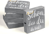 HEKU 'Schön Dass Du Da Bist' cocktailservetter, 3 lager, 25X25Cm, 150 stycken I Elegant design I Idealisk för fester I Praktiskt packad
