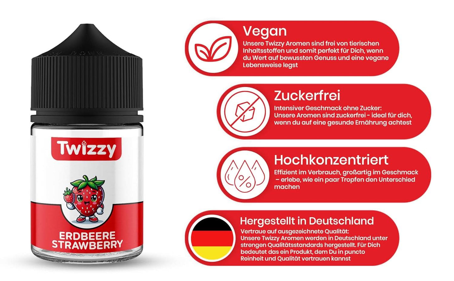 Twizzy koncentrerad jordgubbssmak, 60 ml Aromas Naty Shop