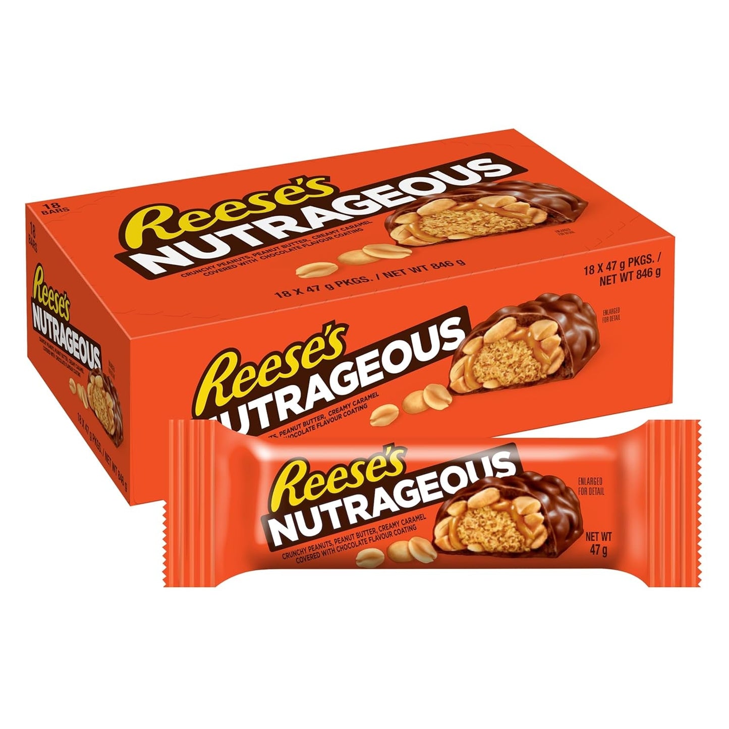 Nutrageous Peanut Butter - Peanut Butter Chokladkakor: 18 bitar (18 x 47g)