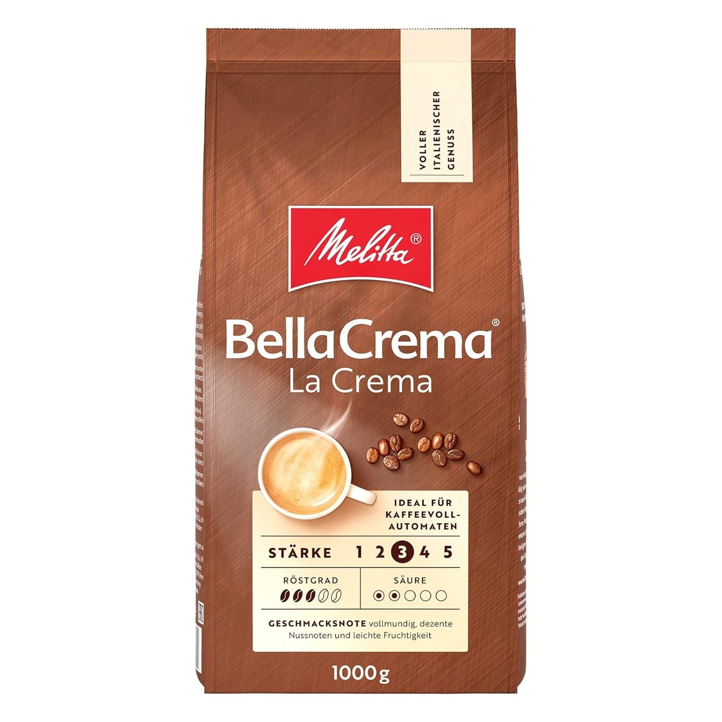 Melitta BellaCrema La Crema kaffebönor 1kg och BellaCrema Decaffeinato koffeinfria kaffebönor 1kg