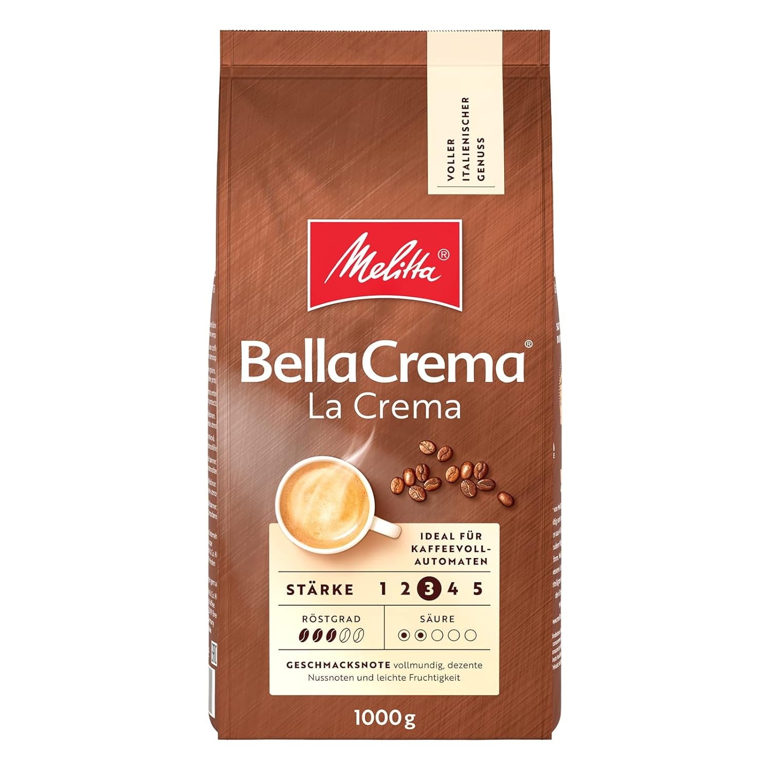 Melitta BellaCrema La Crema kaffebönor 1kg och BellaCrema Decaffeinato koffeinfria kaffebönor 1kg