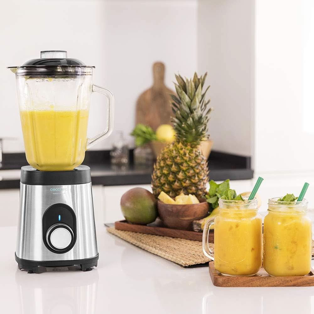 Cecotec Mixer Glas Power Schwarz Titan 1000 INOX. 1000 W, Edelstahlgehäuse, 6-Blatt-Blatt Mit Schwarzer Titanbeschichtung, 1,5-L-Glaskrug, 5 Geschwindigkeiten [Energieeffizienzklasse a +] Kitchen Naty Shop