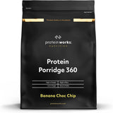 Protein Works - Protein Porridge 360​| Myt Ytterligare vitaminer och mineraler | Proteinreiches Frühstück | Kalorienarme Haferflocken | 6 portioner | Banan-choko-chips | 500G Cereal Naty Shop Standardtitel