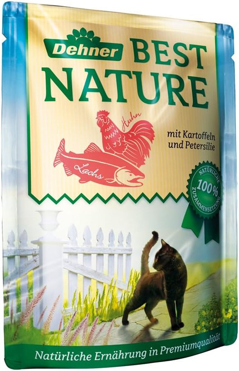 Dehner Best Nature Katzenfutter Multipack, Nassfutter, für ausgewachsene Katzen, je 2 x Kalb / Wild / Huhn / Kaninchen, 8 x 85 g påse (680 g)