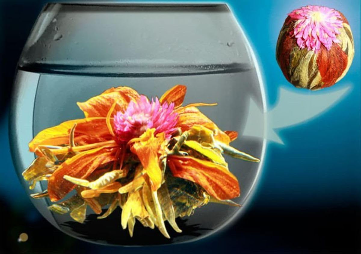 Blomsterte "Crown of taste" 1 st 6 g | Grönt te - liljablomma - litchiblomma | Utvalt te | Grönt te blommor | Perfekt för teälskare