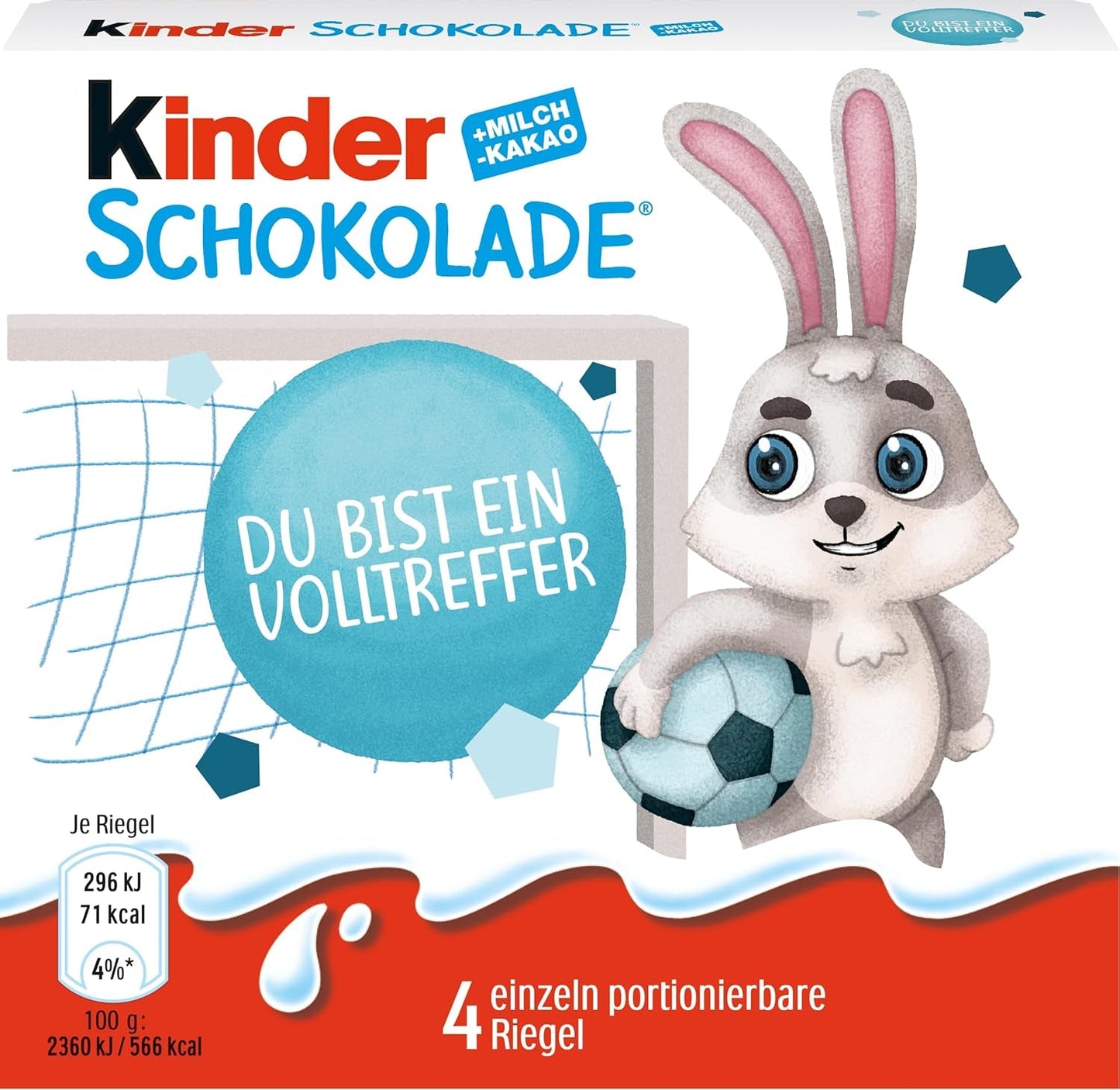 Kinderchoklad (20 x 50 g) - Alla hjärtans dag-present till honom och henne, karneval och fastelavnsgodis - Fyllda mjölkchokladkakor - 20 förpackningar med 4 individuella barer vardera