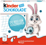 Kinderchoklad (20 x 50 g) - Alla hjärtans dag-present till honom och henne, karneval och fastelavnsgodis - Fyllda mjölkchokladkakor - 20 förpackningar med 4 individuella barer vardera