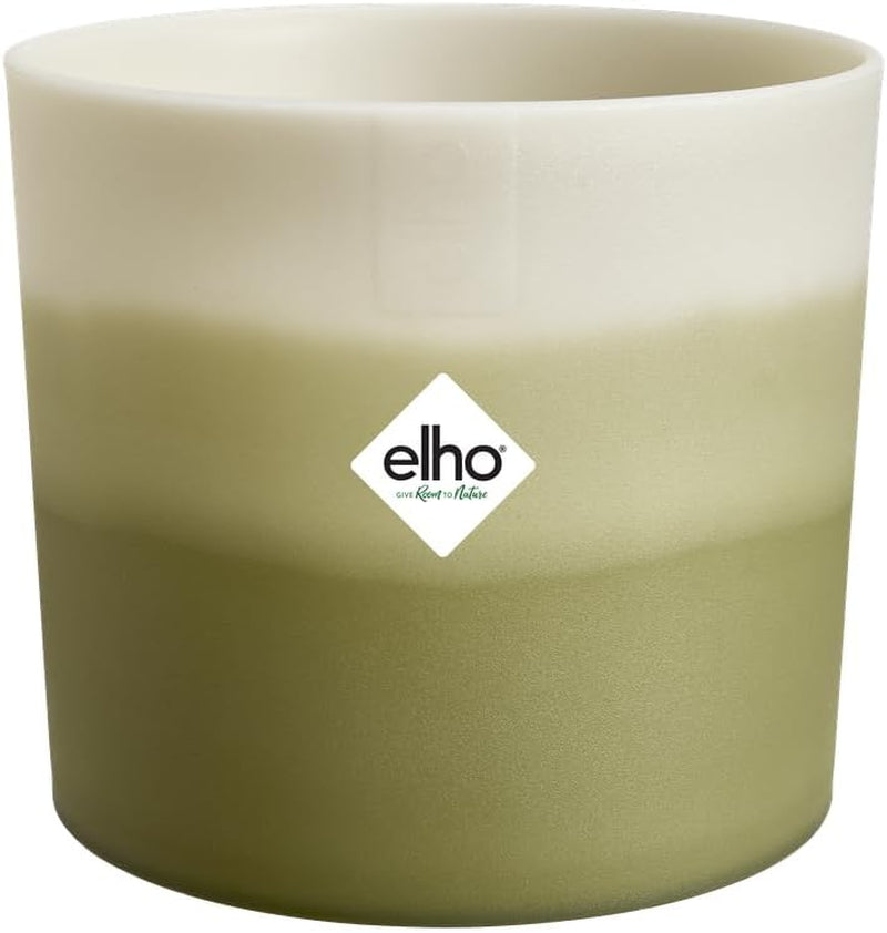 Rund kruka elho Färggradient 16cm - för inomhusbruk - 100% återvunnen plast - Ø 15,9 x H 14,7 - Grön/Bambugrön