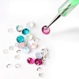 Nail Rhinestones med prickverktyg, 3D-nageldekoration, nagelglitterstenset, nagelkonstglitter, nageltillbehör Nageldesign med pincett