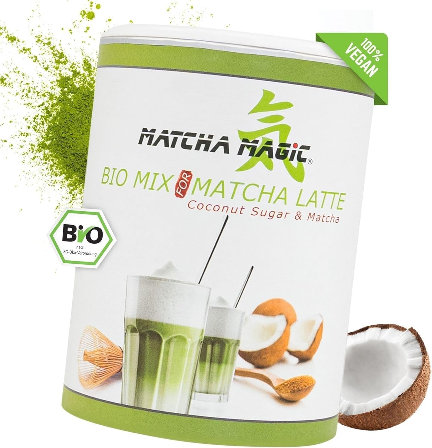 Matchamagic - Ekologiskt matcha lattepulver från Japan med kokosblomsocker för ett utsökt te