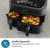 Philips Airfryer Dual Basket 3000-serien, 9L, 2 korgar, 2 diskar klara samtidigt, Rapidair-teknik plus varmluft Vitvaror Naty Shop