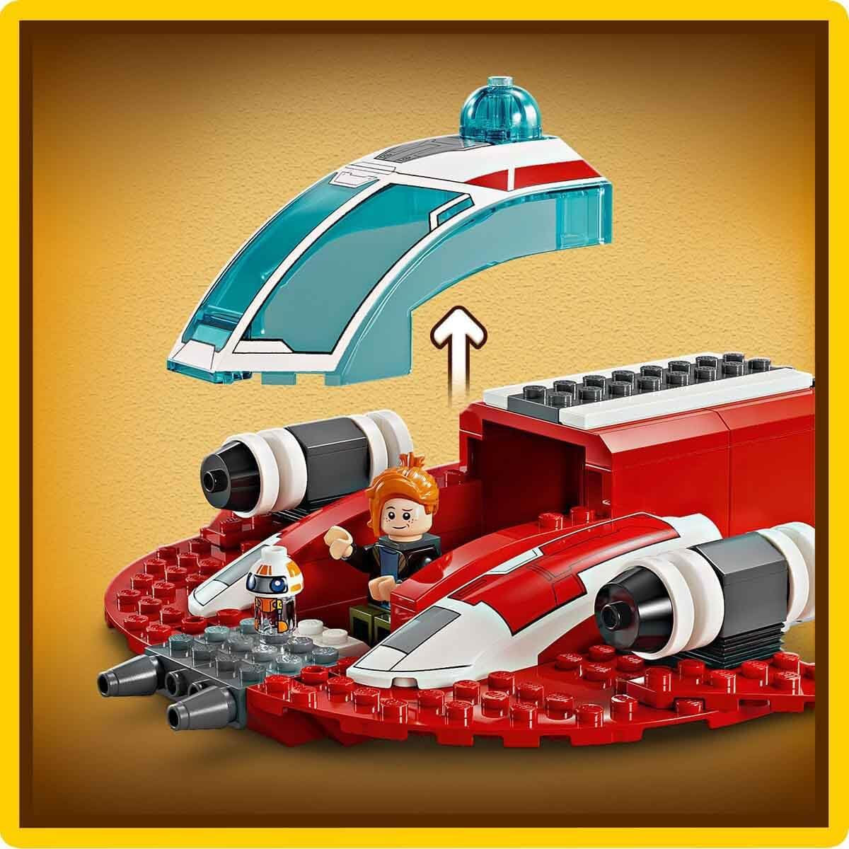 LEGO Star Wars: The Adventures of the Young Jedi Crimson Firehawk, startset för barn med byggbart rymdskepp, speedercykel och 3 figurer, present till pojkar och flickor 4 år gamla 75384 Byggset Besuche den LEGO-Store