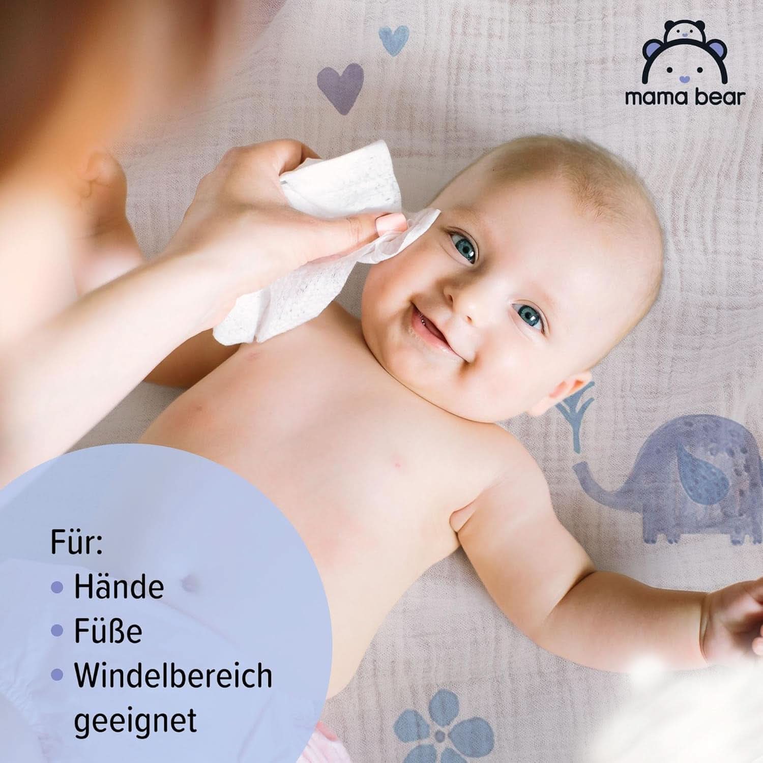 Naty Shop Mama Bear Sensitive Baby Wipes Oparfymerade