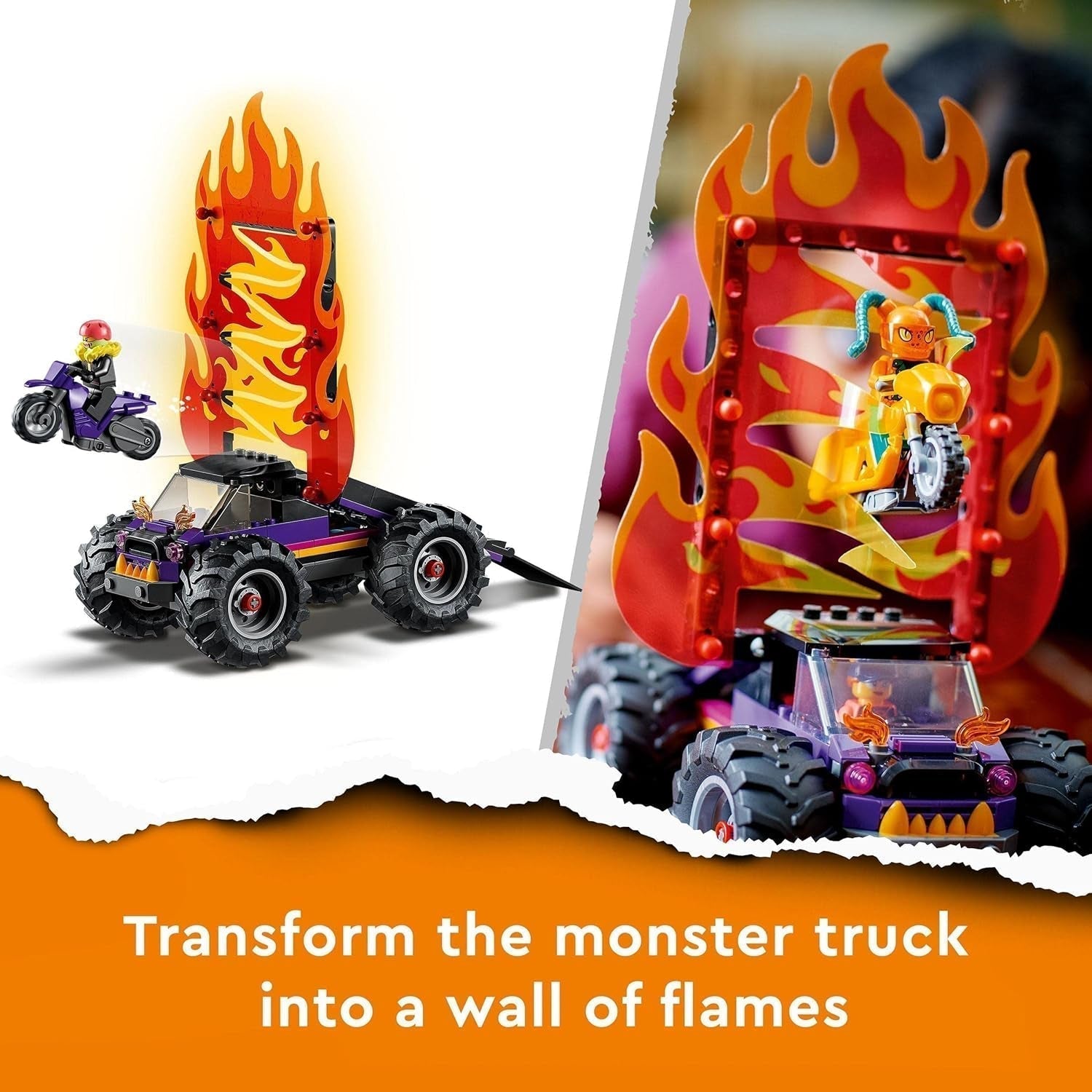 LEGO 60339 City Stuntz Stuntz Show Double Looping Set, inkl. ramp, monstertruck, 2X motorcykel och 7 minifigurer, leksak för barn över 7 år Byggset Besuche den LEGO-Store