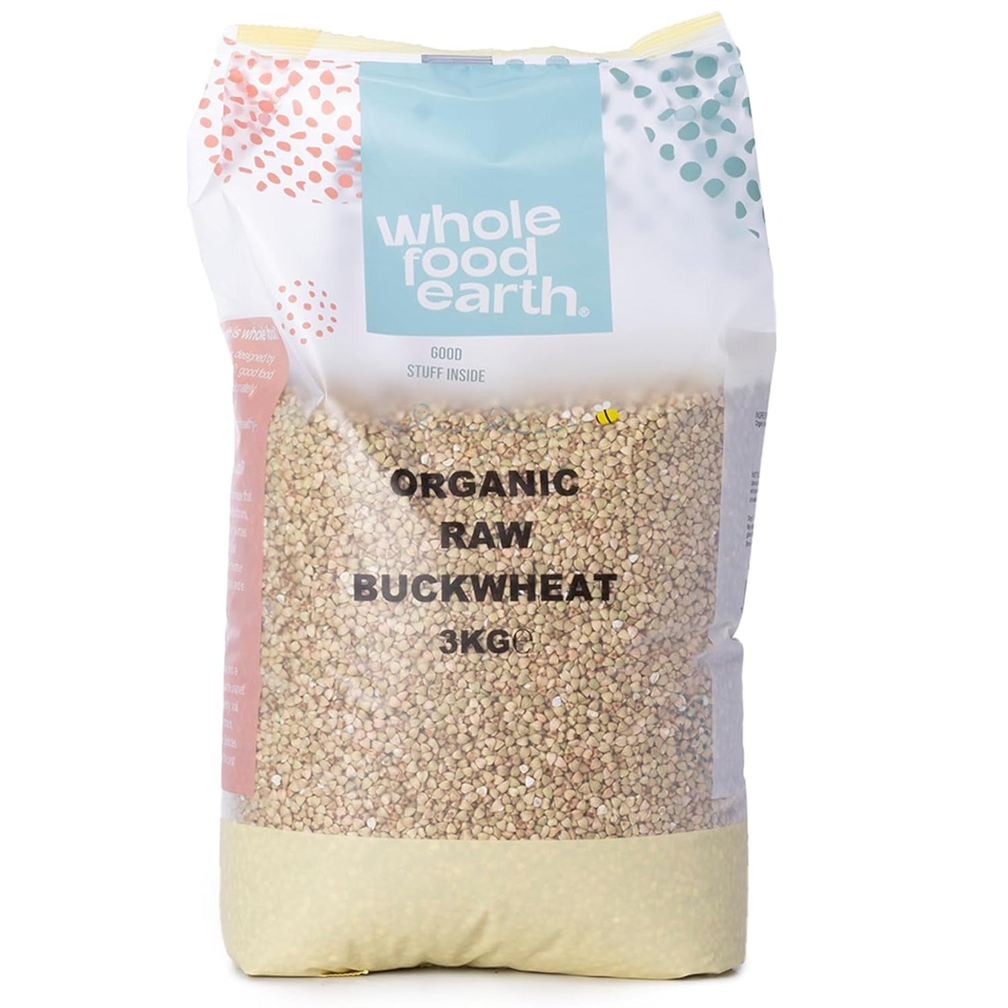 Wholefood Earth Organic Bovete - 3 kg - Icke-GMO - Vegansk - Hög i fiber - Certifierad organisk