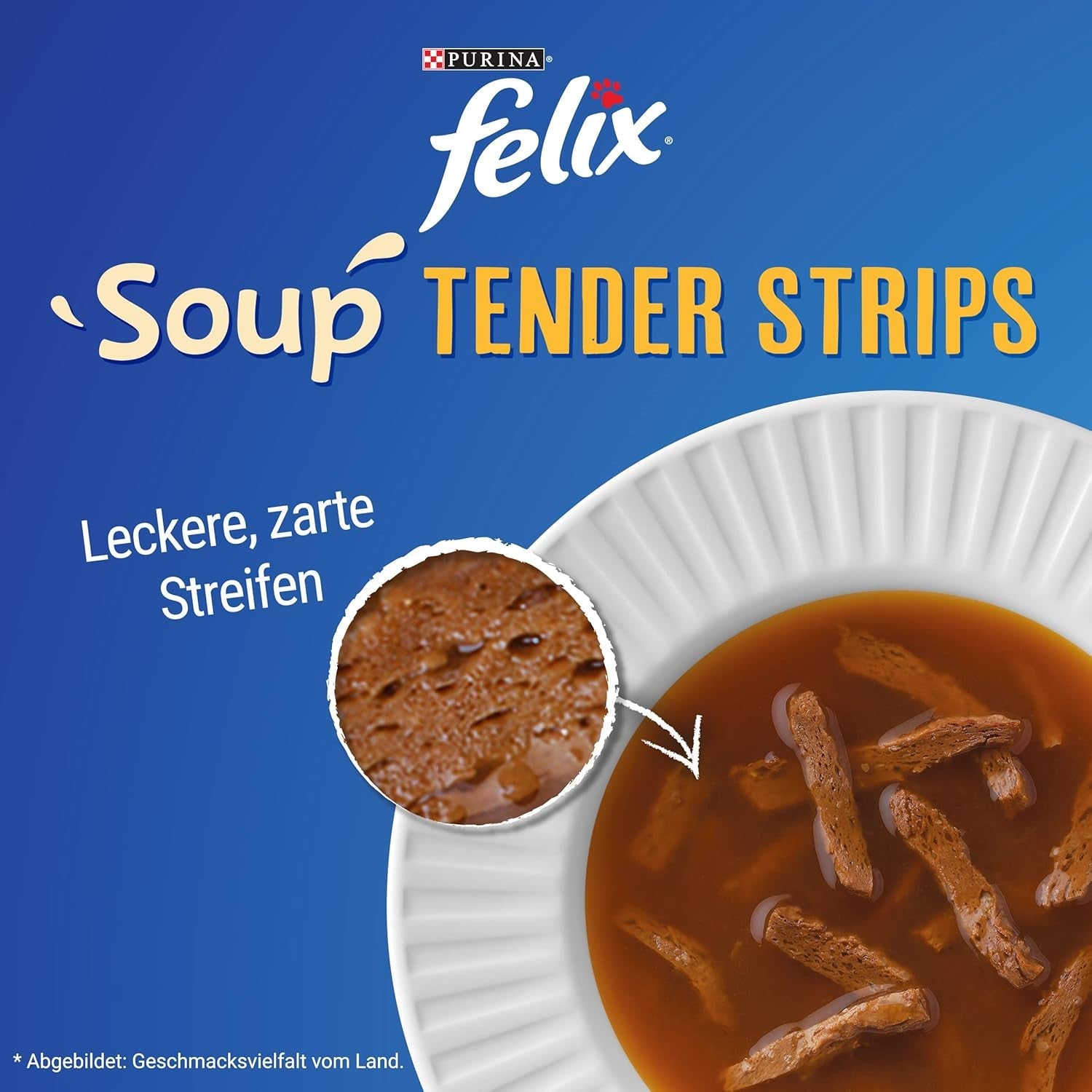 Felix soppremsor, kattsoppa, blandad variant, förpackning om 8 (8 x 6 påsar med 48 g vardera)