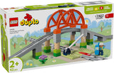 LEGO DUPLO Town Järnvägsbro och spår - Expansionsset, present till barn från 2 år, bygg- och återuppbyggnadsset, förskola utvecklingsset, pedagogisk leksak 10426 Byggset Besuche den LEGO-Store