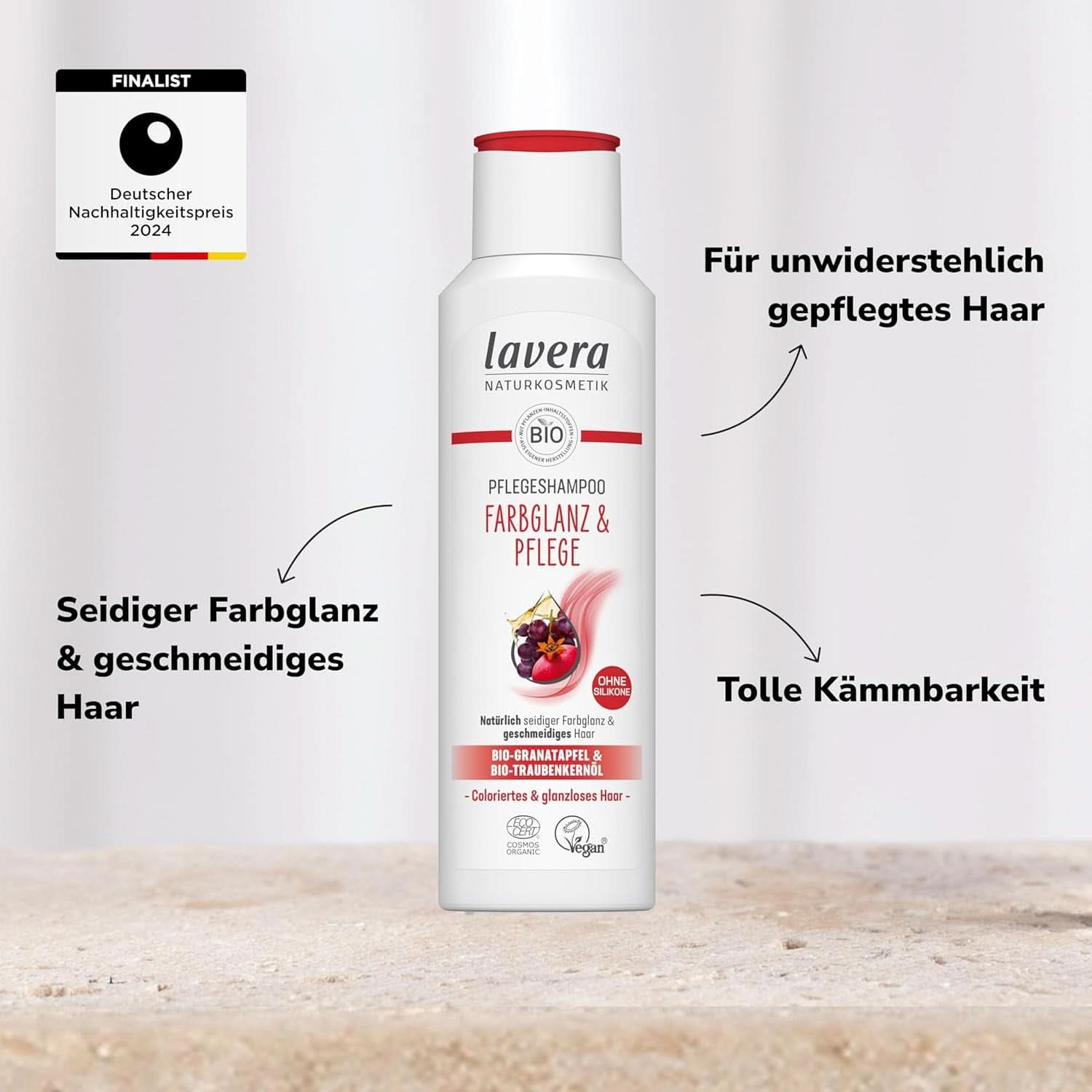 Lavera Care Shampoo Color Shine & Care, vegan, 250 ml Dusch och bad Naty Shop