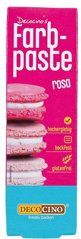 DECOCINO rosa färgpasta - 20 g - Livsmedelsfärg, perfekt för att färga tårtor, fondant och krämer - Fri från azofettsyror och gluten