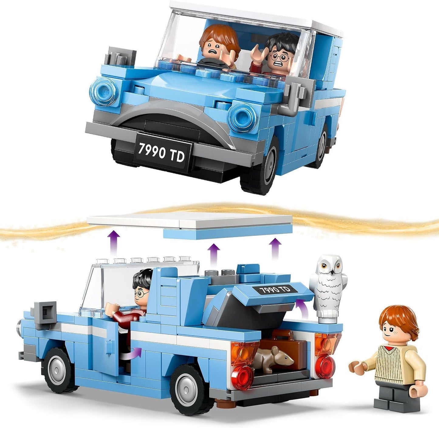 LEGO Harry Potter Flying Ford England Byggleksaksbil för barn Present för pojkar, flickor och alla fans från 7 år Set med 2 minifigurer inklusive Ron Weasley Rollspel 76424 Byggset Besuche den LEGO-Store