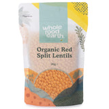 Wholefood Earth Ekologiska delade röda linser 3 kg icke-GMO Vegan med hög halt av fibrer med hög proteinhalt från certifierat ekologiskt jordbruk