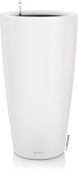 Planteringsmaskin LECHUZA Rondo Premium 32 Matt Vit | Växtpelare med bevattningssystem, vattennivåindikator och växtinsats | Matt finish | Ø 32,5 x 56,5 cm | 15786