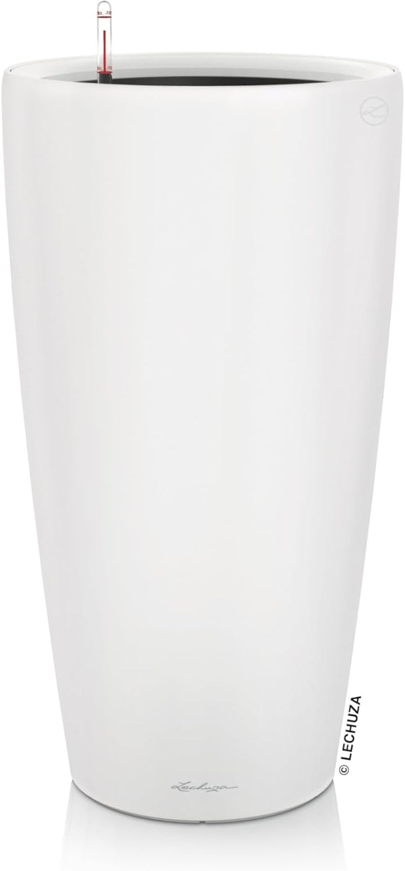 Planteringsmaskin LECHUZA Rondo Premium 32 Matt Vit | Växtpelare med bevattningssystem, vattennivåindikator och växtinsats | Matt finish | Ø 32,5 x 56,5 cm | 15786