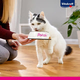 Vitakraft Poésie Classique, våt kattmat, kattmat i sås, med kyckling, med kalkon, med nötkött, med lax, utan tillsatt socker och flingor (1 förpackning om 12 x 85g)