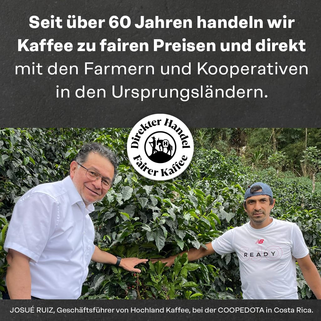Hochland Kaffee - Holanka Crema - 250g Kaffeebohnen - Hållbar direktförsäljning - Perfekt för helautomatiska maskiner och Siebträger - Mildare aromatisk smak - Bästa kvalitet från Peru