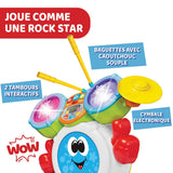 Chicco 00009820100000 Mi första trumset med ljus och ljud, 3 spellägen Musikinstrument med batteri för barn, flerfärgad, stor Jucarii Bebe Naty Shop