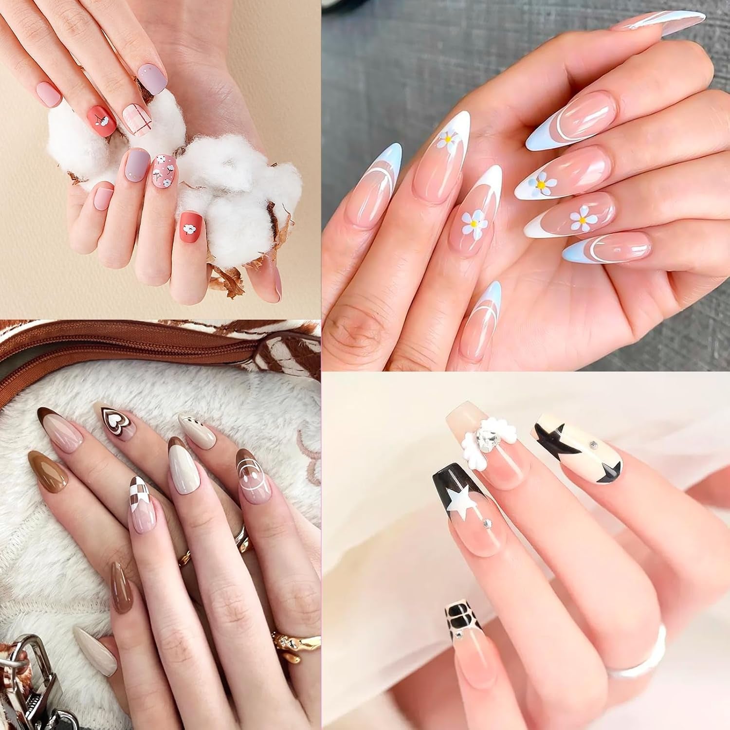 6 st Nagelborstar med lock Nagel UV Gel Akryl Nagelborste Nagel Gel Borste Delvis Nail Art Borste Set
