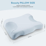 Royalisneeo skönhetskudde för rygg, mage och sidovärk Nacke- och axelvärkskudde Anti-rynkor Anti-aging Memory Foam Kudde Blå (Standard) Cervikala ortopediska kuddar Naty Shop