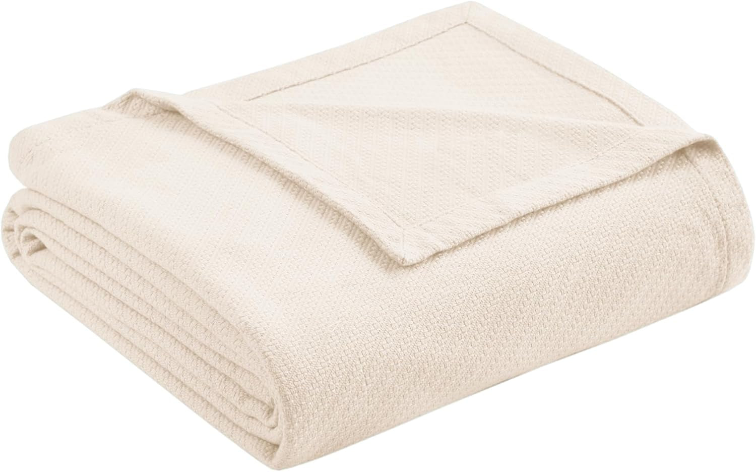 Madison Park Lyxig flytande bomull Hög kvalitet Mjuk Bekväm 100 % ringspunnen bomullsfilt för säng Soffa eller soffa Blush Full/Queen Naty Shop Täcken och täcken Ivory Twin