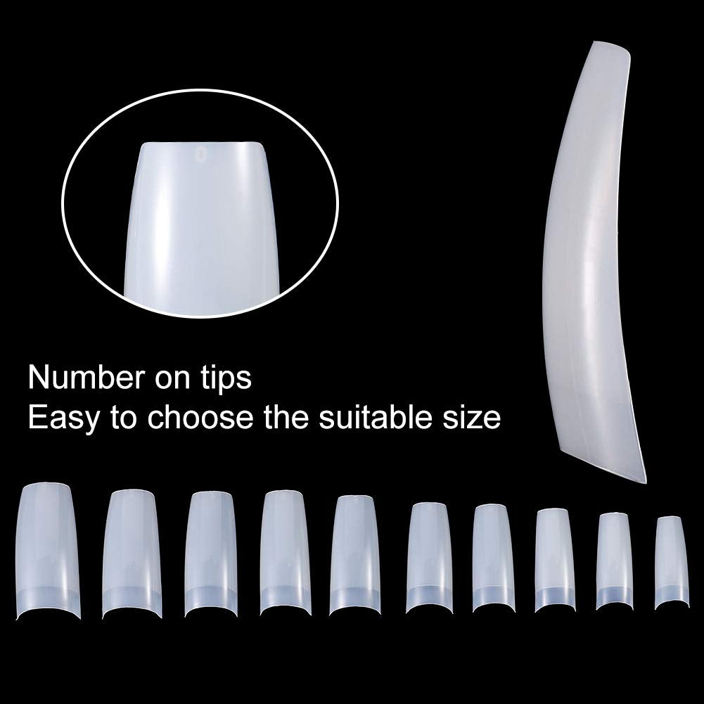 1000st lösnaglar 10 storlekar Naturliga nagelspetsar Konstgjorda franska nagelspetsar Konstgjorda nagelspetsar lösnagelspetsar Box Art Tips för kvinnor tjejer