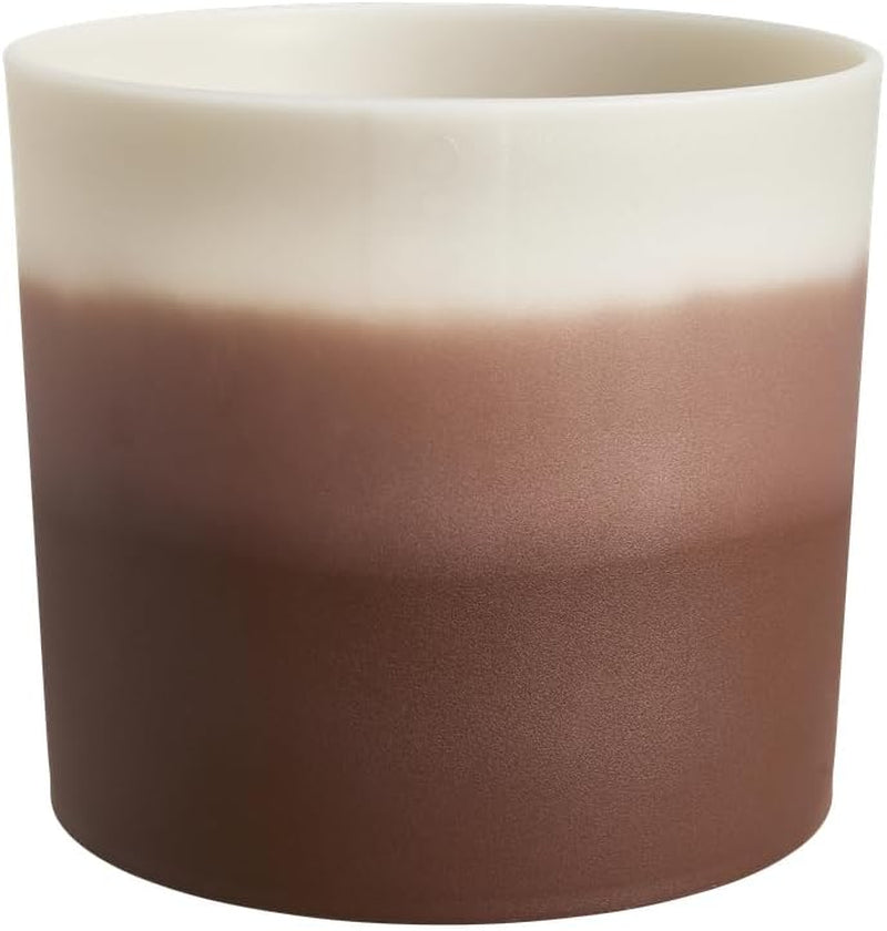 elho Rund kruka med färggradient 16 cm - Blomkrukor inomhus - 100% återvunnen plast - Ø 15,9 x H 14,7 - Brun/Cederbrun