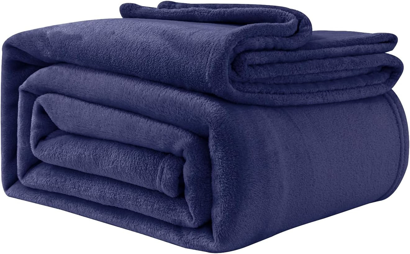 Mysig filt Fluffy fleecefilt 130 X 150 cm Sängfiltar Sofffilt Stora mjuka filtar och soffdukar för vuxna Soffplädar Varm Maskintvättbar Svart Good Nite Sängar och filtar Marinblå 230 X 270 Cm