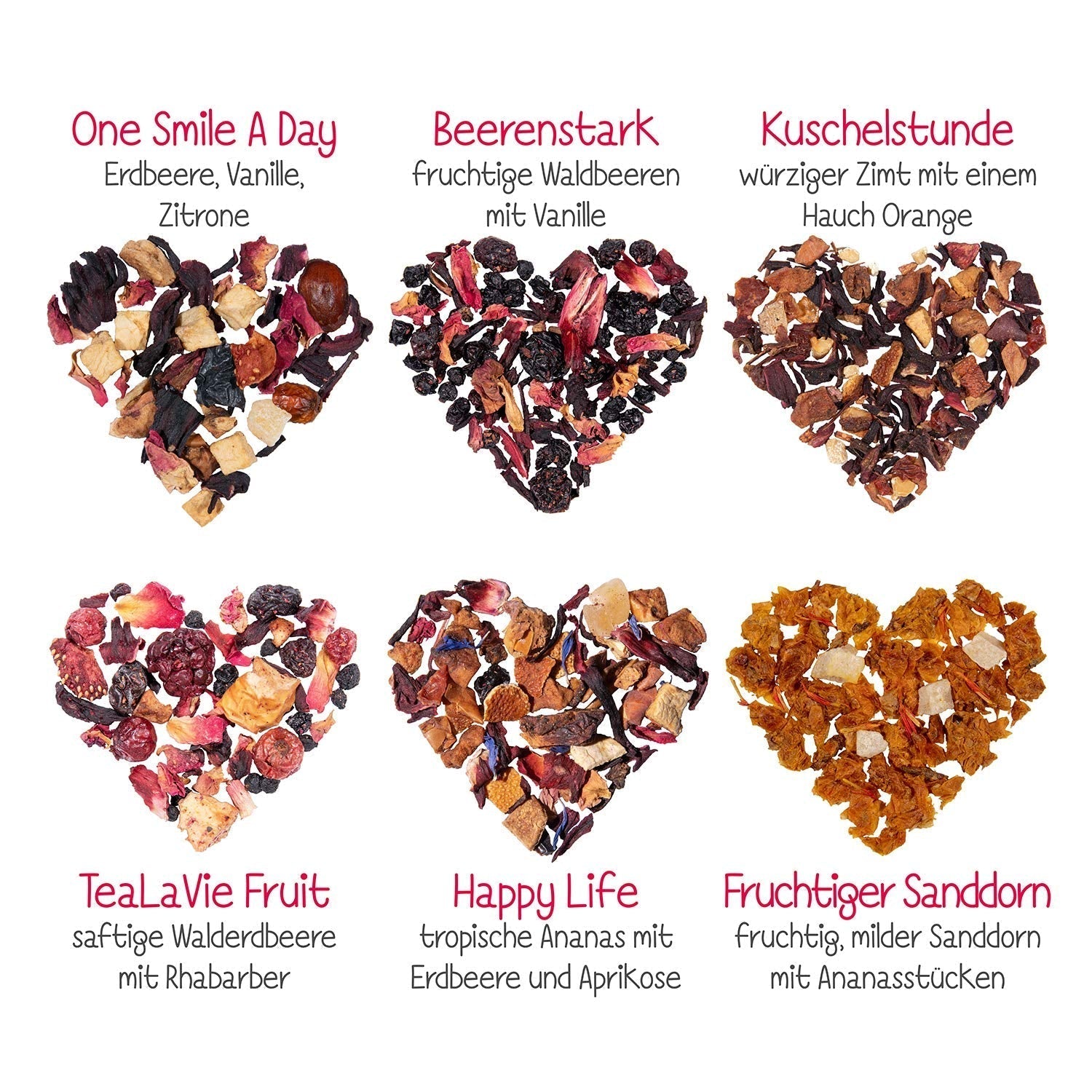 Tealavie presentuppsättning med 6 fruktteer (60g) Provset presentförpackning Tack presentidéer för kvinnliga kollegor Mors dag 2024