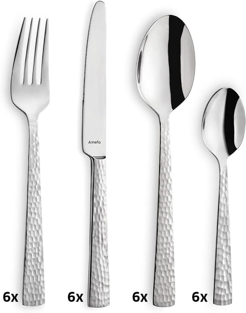 Amefa Felicity bestickset, 24 delar, för 6 personer, rostfritt stål 18/0 Kitchen Naty Shop