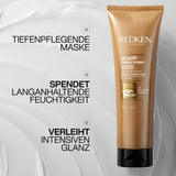 Redken hårmask för torrt och sprött hår, vitaliserar och återfuktar, med keratinkomplex och arganolja, helt mjuk, tung kräm, 1 x 250 ml Naty Shop hårmask