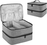 Nail Lacquer Organizer Tasche, Doppelschicht Nail Lacquer Förvaringsbox, Organizer Koffer Für Nageldesign Kosmetiktasche Für 30 Flaschen Neonail Base(15Ml-0,5 Fl.Oz) & 1 Nagellampa(Schwarz)