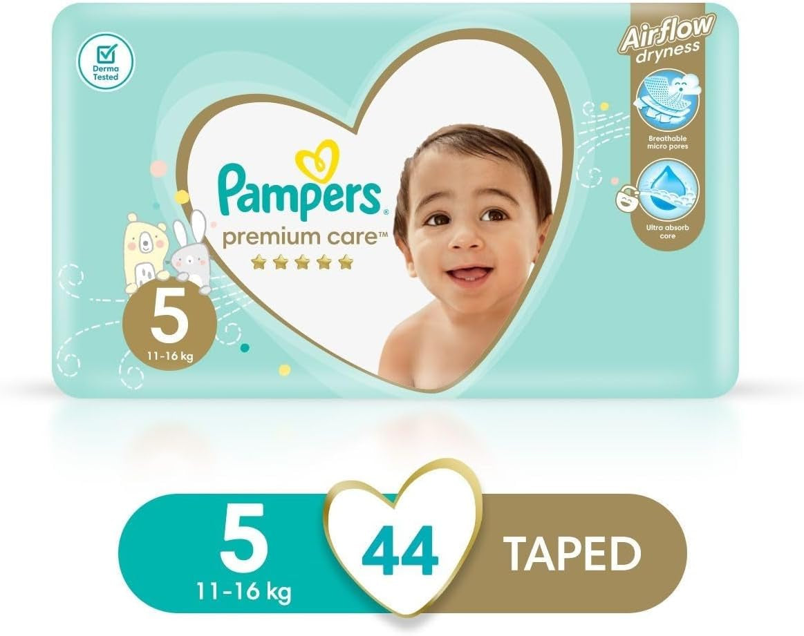 Pampers Premium Care blöjor, storlek 5, 11-18 kg, 1 förpackning (1 x 44 st)