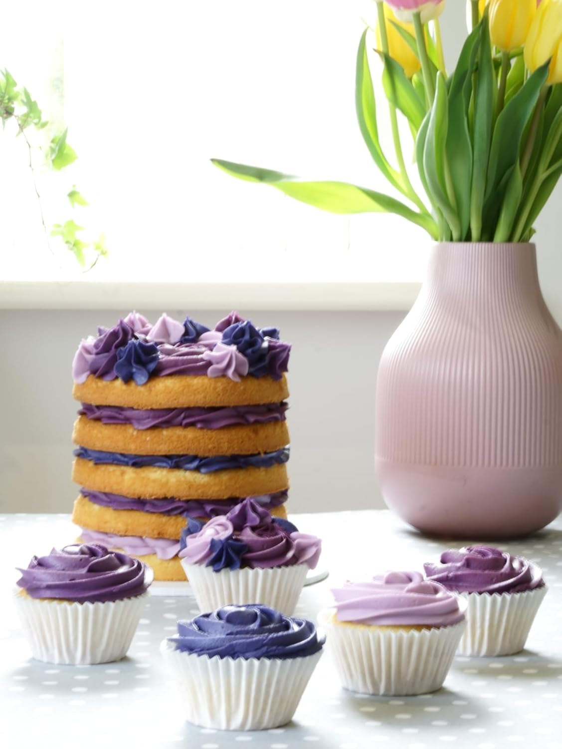 Sugarflair Pasta Matfärgning Lila Set med 4 Pasta Matfärg Fondant Marsipan Sockerpasta Smörkräm med mera: Lila, Lavendel, Grape Lila, Deep Purple - Set med 4