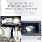 Kristall 48 delar porslin servisset TESTVINNARE Klart porslin servis set Skålar och tallrikar Middagsservice för 12 Pure Living servis set i vitt