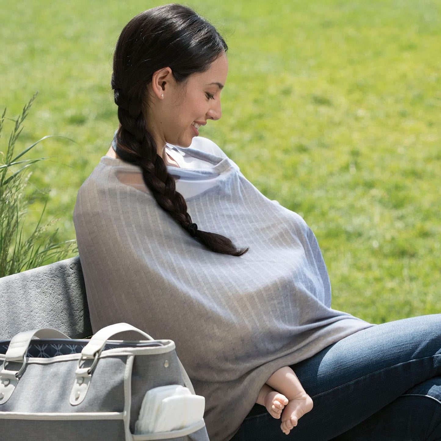 Chicco - Boppy Infinity amningshalsduk 17 Cm grå Tillbehör Mat och amning Bebe Naty Shop