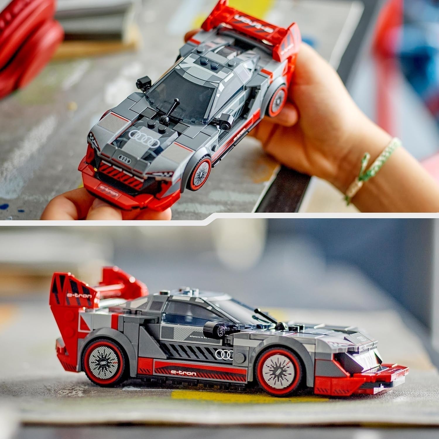 LEGO Speed Champions Audi S1 E-Tron Quattro racerbilsset med billeksaker att bygga, leka och visa, bilmodell för barn, present till 9-åriga pojkar och flickor 76921 Byggset Besuche den LEGO-Store