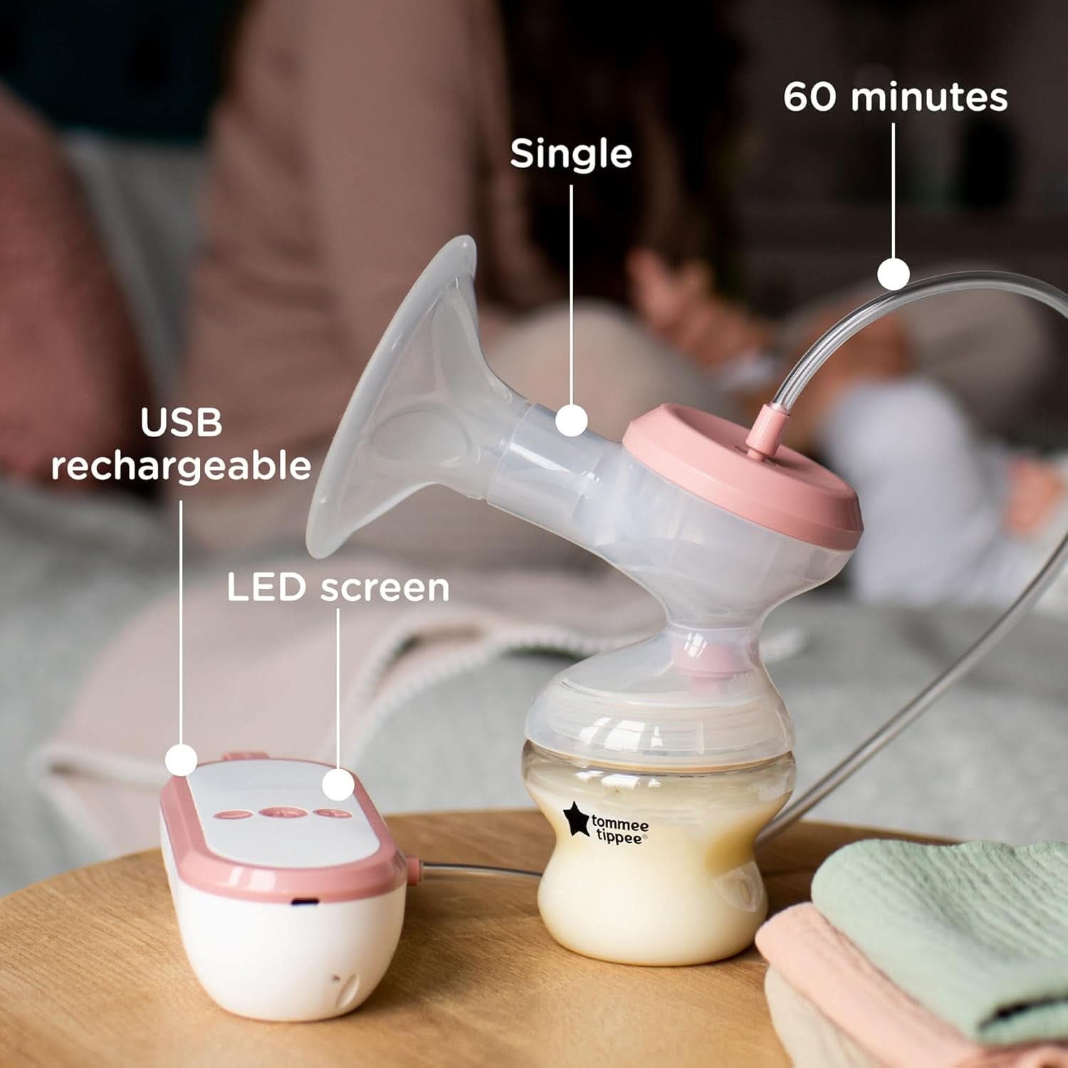 Tommee Tippee Made for Me Unik elektrisk bröstpump, starkt sug Tillbehör Mat och amning Bebe Naty Shop