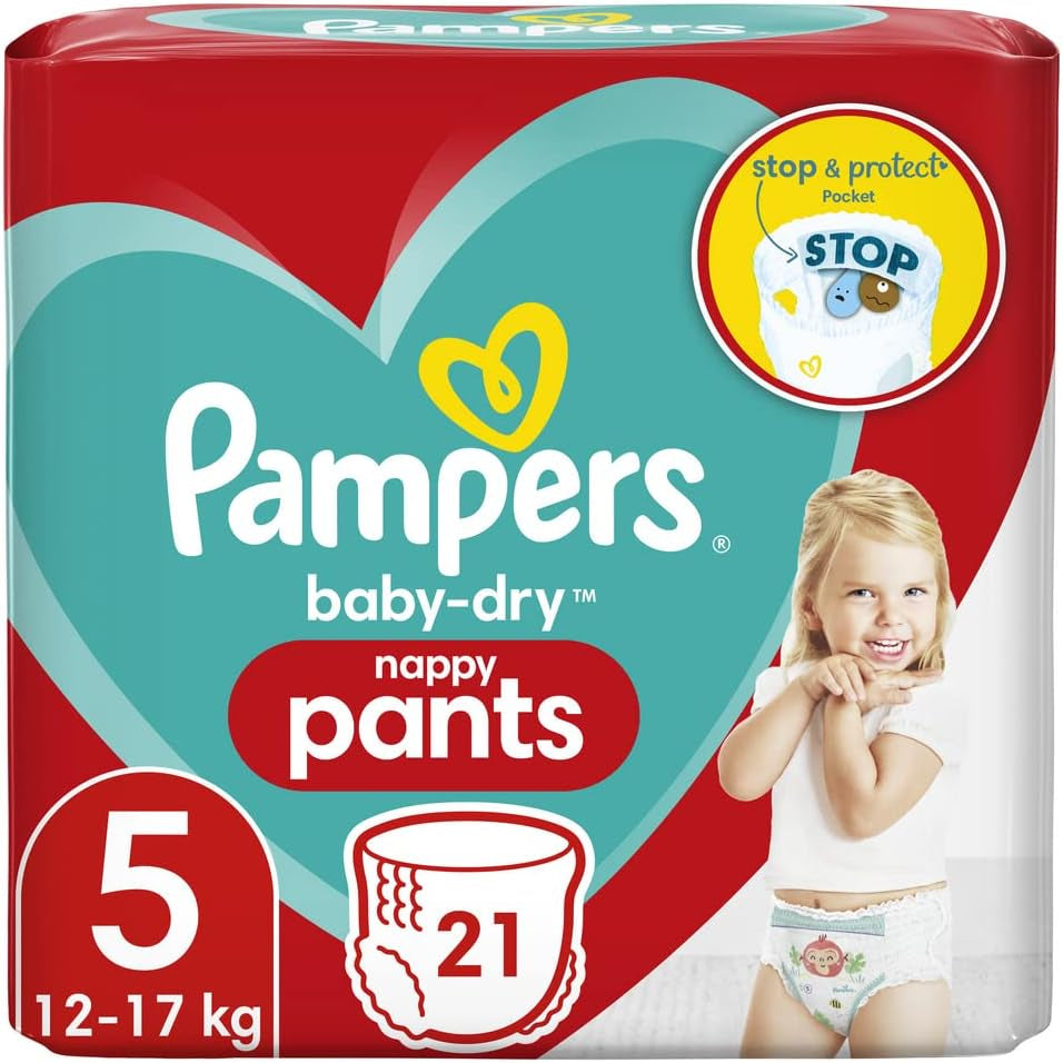 Blöjor Pampers 81657566 Baby-Dry Byxor, vit